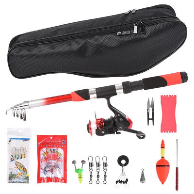 

Fishing Reel Rod Combo Telescopic Fishing Rod&Spinning Reel Set Baits Hooks Fishing Bag Kit Fishing Tackle Set