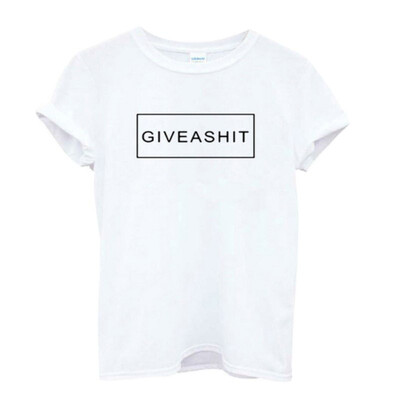 

GIVEASHIT Letter Printed Black White Tshirts Summer Casual Polyester Short Sleeve Tees Tops Brand Loose Couple T-shirt Tops