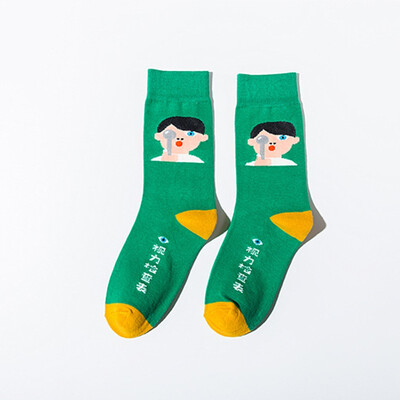 

Colorfull Cotton Socks funny cute cartoon Protect eyesight Harajuku skateboard Socks for Women Men British Style Casual Designer