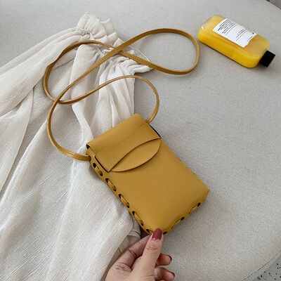 

Tailored Women Retro Pure Color Leather Shoulder Bags Phone Bag Chain Crossbody Bags