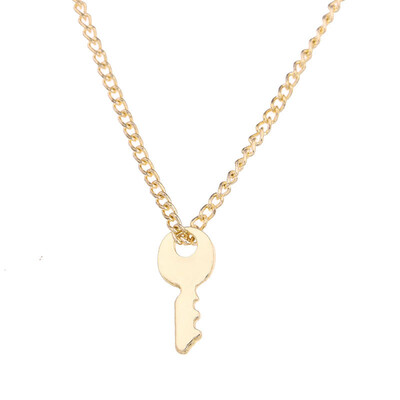 

Sparkling Key gold-color Pendant necklace Key Fashion Clavicle Chains Statement Necklace For Women JewelryHas card
