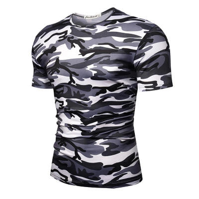 

2018 Summer New Mens Long-sleeved T-shirt Youth Camouflage Casual Shirt