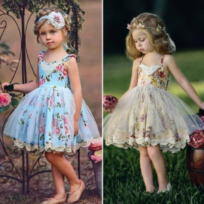 

Flower Girl Princess Summer Dress Kids Baby Party Wedding Causal Tutu Dresses US