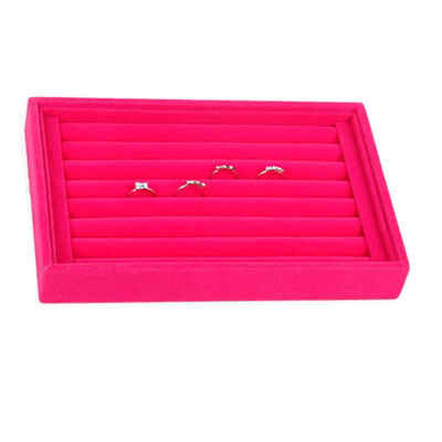 

Velvet Jewelry Ring Earring Display Box Tray Holder Storage Showcase Organizer Case
