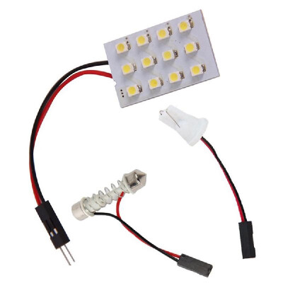 

48 SMD 3528 48 LED Panel White Car Reading Map Lamp Auto Dome Interior Bulb Roof Light with T10 Adapter