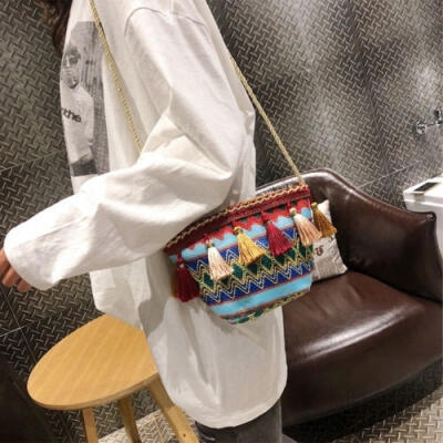 

Women Fringed Woven Handbag Shoulder Bag Messenger Hobo Tote Leather Ladies Purse Satchel Lot