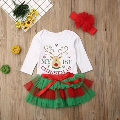 

Baby Girls Princess Christmas 0-24M Romper Tulle Tutu Skirts Outfit Xmas Clothes