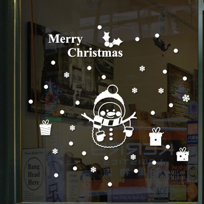 

〖Follure〗New Year Merry Christmas Snowflake Wall Sticker Home Shop Windows Decals Decor