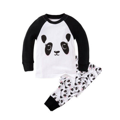 

Cute Panda Baby Toddler Kids Boys Girls Sleepwear Nightwear Pajama Set