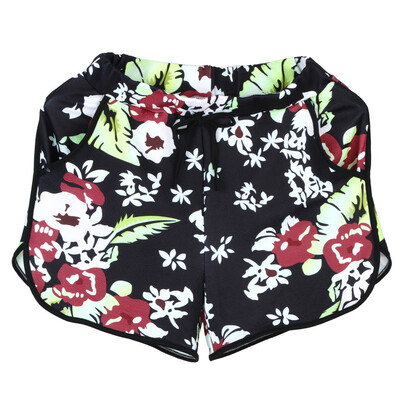 

Tailored Womens Floral Print Mid Waist Loose Shorts Drawstring Waist Ringer Shorts Pants