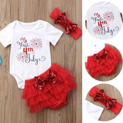 

Newborn Infant Baby Girls Outfit Clothes Romper Jumpsuit Bodysuit Pants 3PCS Set