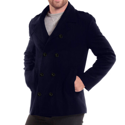 

Gobestart Mens Jacket Warm Winter Trench Long Outwear Button Smart Overcoat Coats