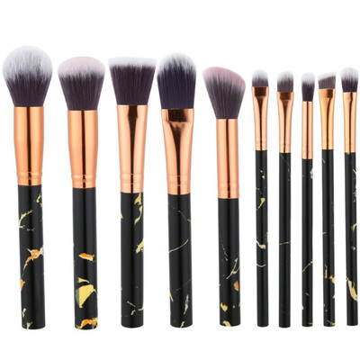 

10PcsSet Marbling Makeup Brushes Kit Pattern Carton Bag Powder Contour Eye Shadow Beauty Make Up Brush Cosmetic Tools