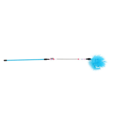 

Funny Cat Teaser Toy Plastic Feather Wand Toy Pet Colorful Feather Interactive Exerciser with Bell Cat Kitten Fishing Stick