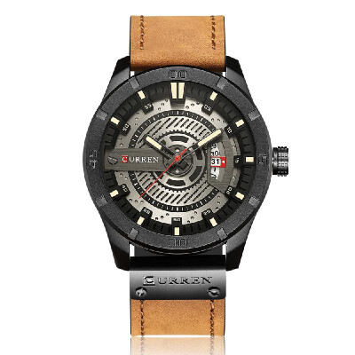 

CURREN Fashion Genuine Leather Men Watches 1ATM Life Water-resistant Quartz Casual Man Watch Relogio Musculino