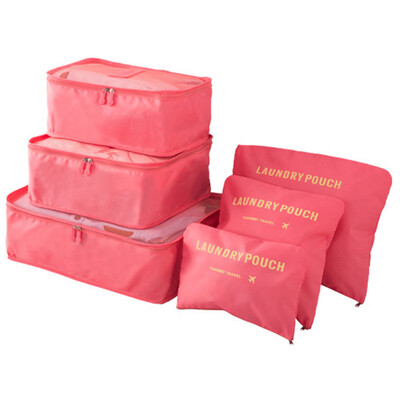 

6 PcsSet Square Travel Luggage Storage Bags Clothes Organizer Pouch Case