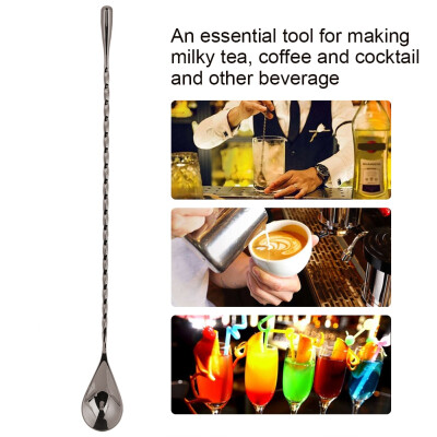 

1Pc Stainless Steel Cocktail Spoon Beverage Coffee Mixing Layering Tool with Long HandleStainless Steel Cocktail Spoon