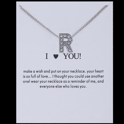 

Sale 26 Letters Pandent I Love You Fashion Simple Silvery Chain Rhinestone Charm Crystal Women Necklace Jewelry Gift