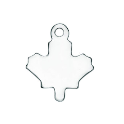 

304 Stainless Steel Charms Leaf Stainless Steel Color 13x11x08mm Hole 1mm