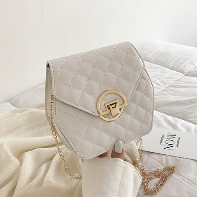 

Casual temperament wild hexagonal shoulder Messenger bag female 2019 new Korean fashion simple rhombic chain bag