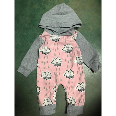 

Canis Toddler Baby Boys Girls Smile Cloud Hooded Romper Jumpsuit Outfits Clothes