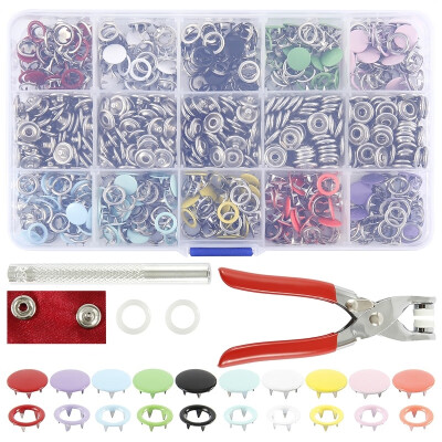 

200Pcs Snaps Buttons 10 Colors DIY Clothes Fastener Snap Handle Press Studs Clamp Craft Sewing Tool Kit