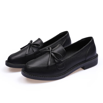 

AA111 Europe&America single shoes female thick with thin womens shoes shallow mouth soft leat