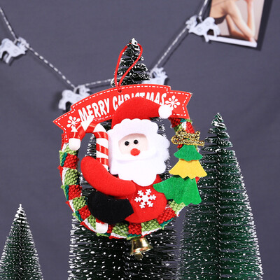 

Toponeto Mini Christmas Wreath Decor Xmas Party Door Wall Hanging Garland Tree Ornament