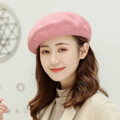 

Hat Female Japanese Fall&Winter Wool Berets Retro-vintage 100 Sets Pure Wool Painter Hat Korean Edition Literary Bud Cap