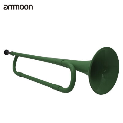 

ammoon B Flat Bugle Cavalry Trumpet Environmentally Friendly Plastic with Mouthpiece for Band School Student