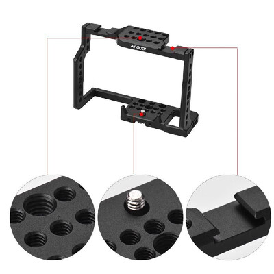 

Andoer G85 Aluminum Alloy Camera Cage Top Handle Kit with Many 14"&38" Mounting Holes 2 Cold Shoe Socket for Panasonic G85