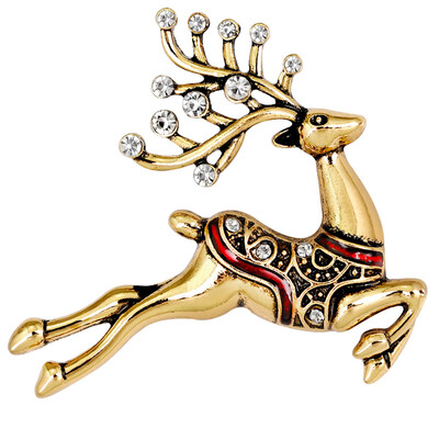 

New Christmas Brooch Rhinestone Christmas Tree Elk Snowman Santa Claus Enamel Brooch Pin Cartoon Badge Christmas Gift