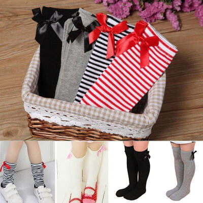 

Toddlers Kids Girls Knee High Socks School Cotton Socks Tights Striped Stockings