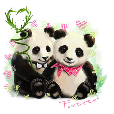 

5D DIY Full Drill Diamond Painting Panda Love Cross Stitch Embroidery Kits