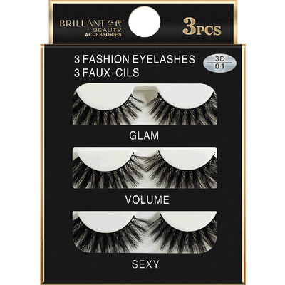 

〖Follure〗3 Pairs 3D Long False Eyelashes Makeup Natural Fake Thick Black Eye Lashes