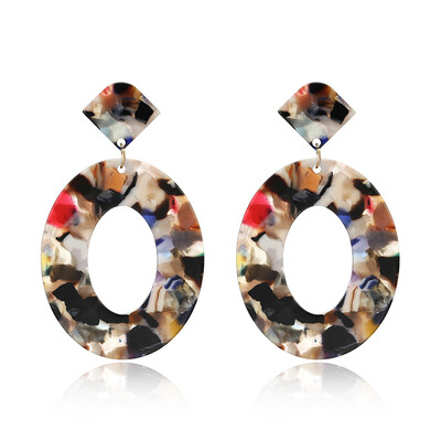

Acrylic Earrings 2019 Big Statement Earrings for Women Resin Oval Square Geometric Drop Dangle Earrings Bohemian Jewelry Gift