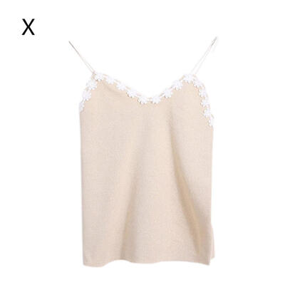 

Fashion Design Cotton Sexy Hook Flower Knitted Slim Womens Camisole