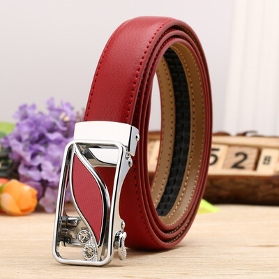 

Hot ladies leather belt casual cowhide designer belts women high quality fashion floral waist black white casual red hook belt