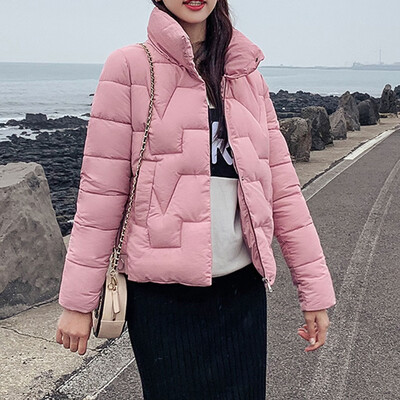 

Roseonmyhand Women Outerwear Solid Long Sleeve Hooded Pockets Cotton-padded Coat