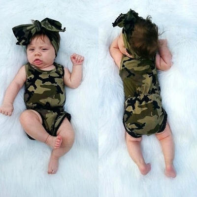 

Toddler Baby Girl Camo Bodysuit Romper Jumpsuit One-Pieces Clothes Outfits 0-24M