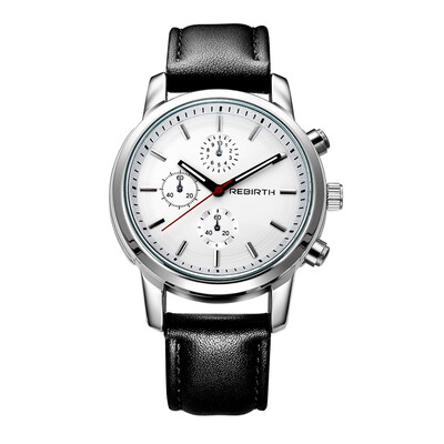 

REBIRTH Li Pofu RE016 three small plate decoration mens quartz imitation belt watch