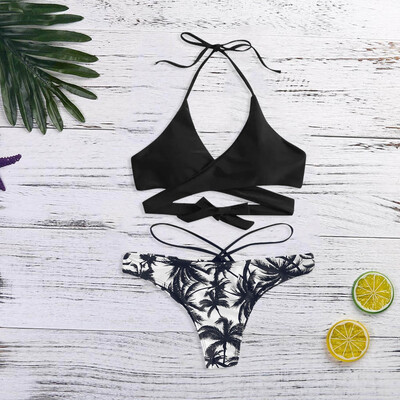 

Saidsome Women Printing Bandage Bikini Set Brazilian Swimwear Beachwear Swimsuit