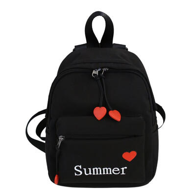 

Heart Letter Print Travel Backpacks Women Nylon Rucksack Shoulder Bags