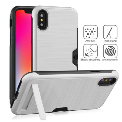 

Stand Phone Case Apple iPhone XR Armor Bumper Case iPhone XR Silicone TPU Cover iPhone XR X R Card Holder Case 61