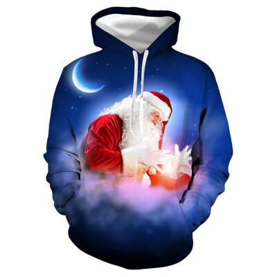 

Toponeto Mens Casual Christmas Lover 3D Print Party Long Sleeve Hoodie Top Blouse