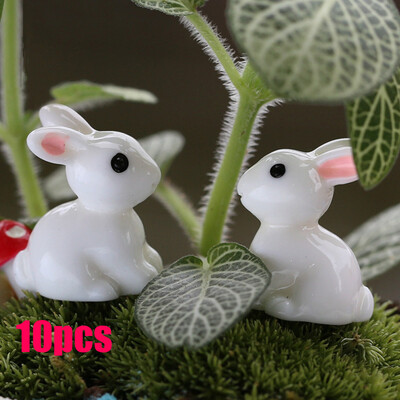 

〖Follure〗Small White Rabbit Resin Handicraft Is Placed On The Micro Landscape Decoration