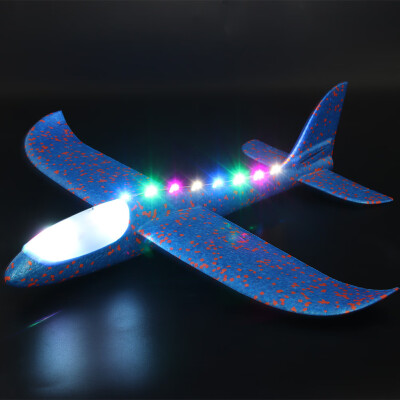 

Gobestart Foam Throwing Glider Airplane LED Night Flying Aircraft Toy Airplane Model Gift