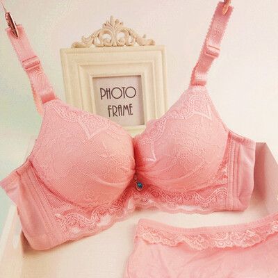 

Women Bra Set Lace Sexy Thin Deep V-neck Push Up Underwear Cotton Breathable Underwear Solid Color Underwire Lingerie Set