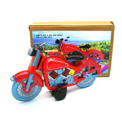 

YIWULATinplate Nostalgic Clockwork Chain Toy Photography Props Motorcycle