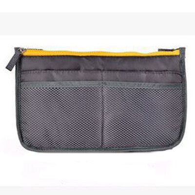 

Siaonvr Portable Multifunction Dual Zipper Storage Bag Cosmetic Organizer Holder GY